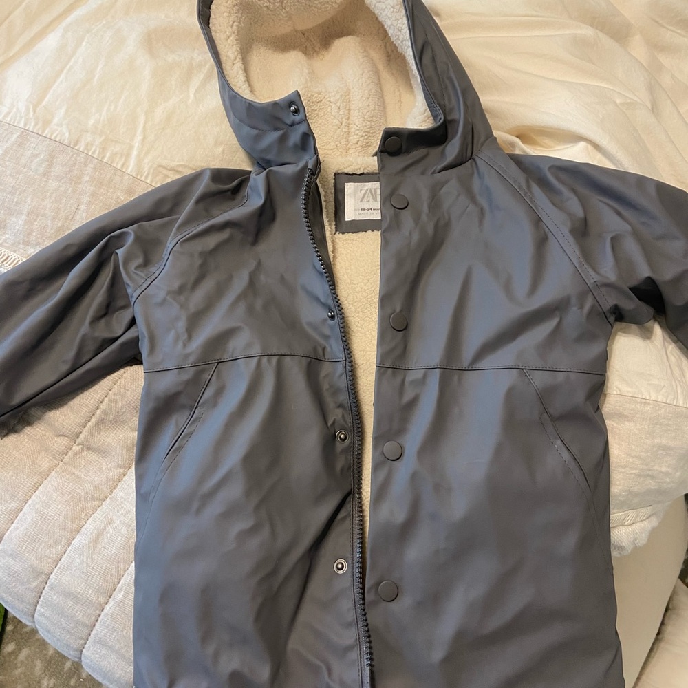 Zara fur lined toddler rain jacket 18-24 months - never worn